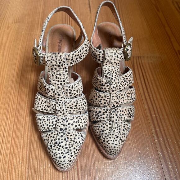 Jeffrey Campbell angora brown jaguar leather heeled sandal SIZE 7 - Picture 5 of 8